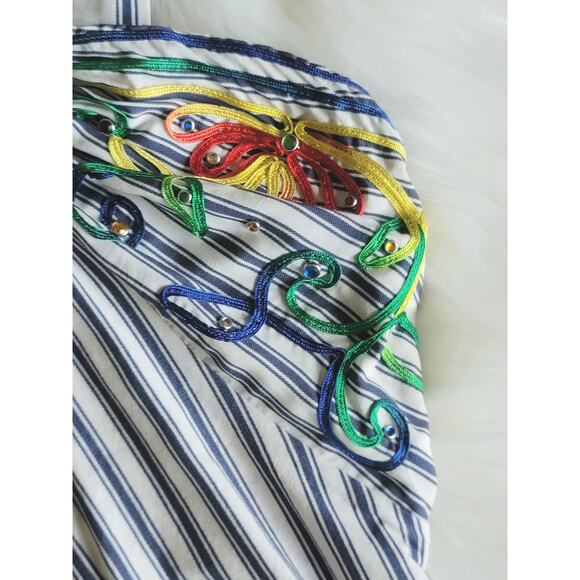 Anthropologie Tiny Avril Embroidered Striped Knit Halter - New - Large - Picture 7 of 9